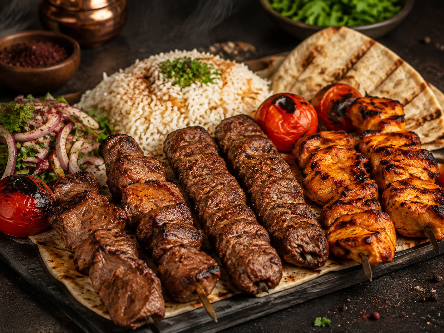 صحن المشاوي المشكّل لحظة خروجه من الفحم